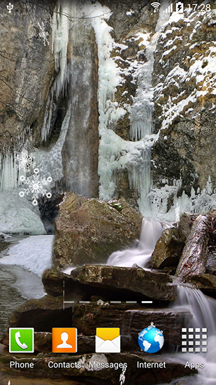 Як виглядають живі шпалери Frozen waterfalls.