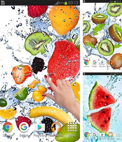 Kostenloses Android-Live Wallpaper Früchte im Wasser. Vollversion der Android-apk-App Fruits in the water für Tablets und Telefone.