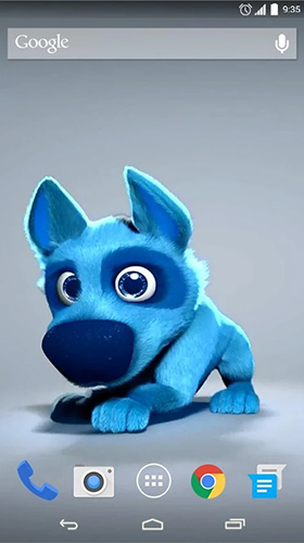Funny blue dog - бесплатно скачать живые обои на Андроид телефон или планшет.