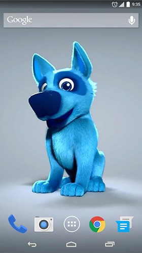 Papeis de parede animados Cão azul engraçado para Android. Papeis de parede animados Funny blue dog para download gratuito.