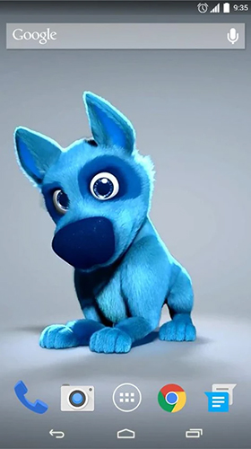 Écrans de Funny blue dog pour tablette et téléphone Android.