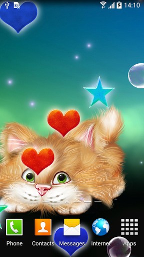 Funny cat für Android spielen. Live Wallpaper Lustige Katze kostenloser Download.