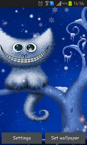 Funny Christmas kitten and his smile - безкоштовно скачати живі шпалери на Андроїд телефон або планшет.