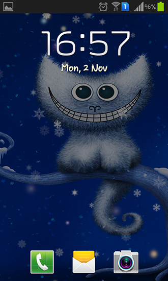 Скриншот Funny Christmas kitten and his smile. Скачать живые обои на Андроид планшеты и телефоны.