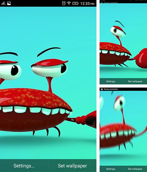 Дополнительно к живым обоям на Андроид телефоны и планшеты Легкий дождь, вы можете также бесплатно скачать заставку Funny Mr. Crab.