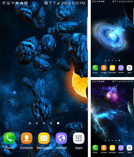 Kostenloses Android-Live Wallpaper Weltraumerkundung. Vollversion der Android-apk-App Galaxies Exploration für Tablets und Telefone.