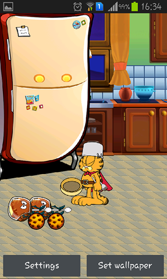 Screenshots do A defesa do Garfield para tablet e celular Android.