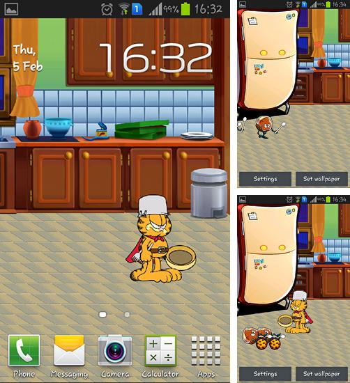 Kostenloses Android-Live Wallpaper Garfields Abwehr. Vollversion der Android-apk-App Garfield's defense für Tablets und Telefone.