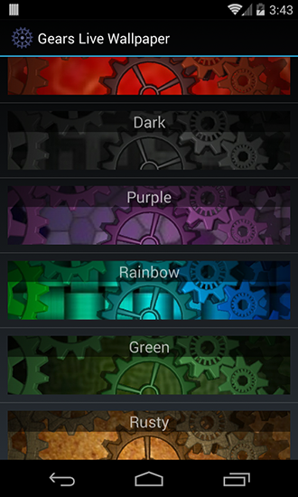 Capturas de pantalla de Gears 3D para tabletas y teléfonos Android.
