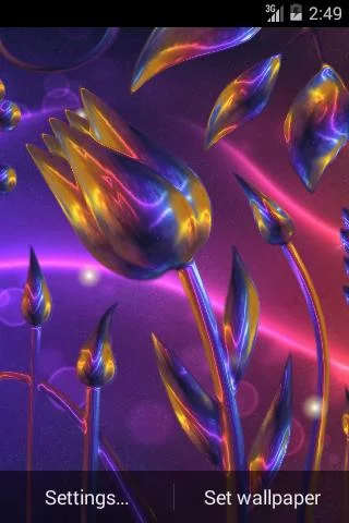 Papeis de parede animados Flores de vidro para Android. Papeis de parede animados Glass flowers para download gratuito.