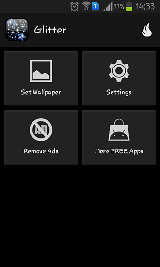 Android タブレット、携帯電話用グリッターのスクリーンショット。