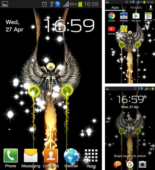 Además de fondo de pantalla animados Abeja en la flor del trébol 3D para teléfonos y tabletas Android, también puedes descargarte gratis Glitter angel.