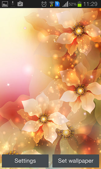 Glowing flowers by Creative factory wallpapers für Android spielen. Live Wallpaper Leuchtende Blumen kostenloser Download.