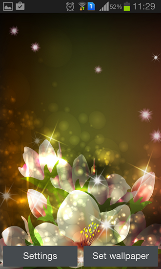 Écrans de Glowing flowers by Creative factory wallpapers pour tablette et téléphone Android.