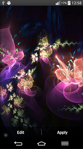 Capturas de pantalla de Glowing flowers by My Live Wallpaper para tabletas y teléfonos Android.