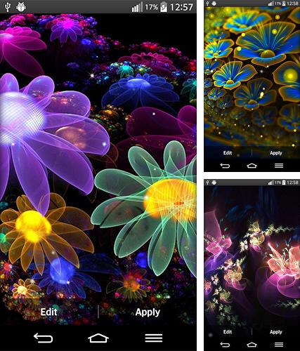 Kostenloses Android-Live Wallpaper Wachsende Blumen. Vollversion der Android-apk-App Glowing flowers by My Live Wallpaper für Tablets und Telefone.