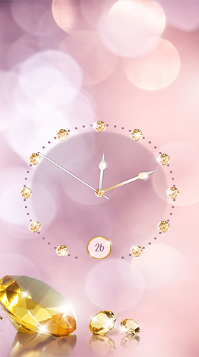 Gold and diamond clock - скріншот живих шпалер для Android.