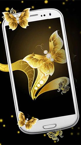 Papeis de parede animados Borboleta dourada para Android. Papeis de parede animados Gold butterfly para download gratuito.