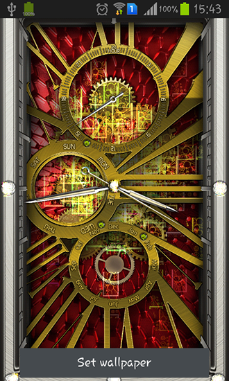 Gold clock - бесплатно скачать живые обои на Андроид телефон или планшет.