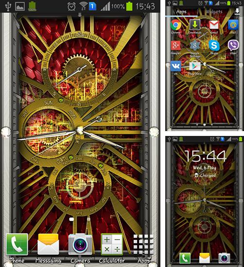 Zusätzlich zum Live Wallpaper Nexus 6 für Android Mobiltelefone und Tablets, können Sie auch Gold clock, Golduhr kostenlos herunterladen.