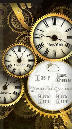 Gold clock by Mzemo - бесплатно скачать живые обои на Андроид телефон или планшет.