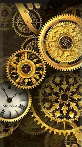 Gold clock by Mzemo - скачать бесплатно живые обои для Андроид на рабочий стол.