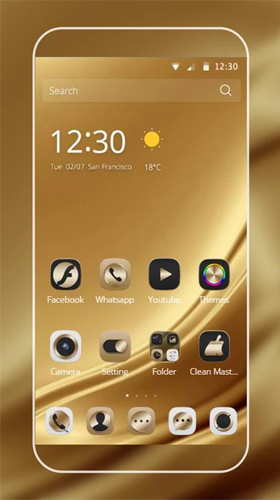 Android タブレット、携帯電話用ゴールド・シルクのスクリーンショット。