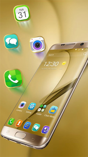 Papeis de parede animados Tema de ouro para Samsung Galaxy S8 Plus para Android. Papeis de parede animados Gold theme for Samsung Galaxy S8 Plus para download gratuito.
