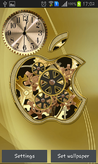 Скріншот Golden apple clock. Скачати живі шпалери на Андроїд планшети і телефони.