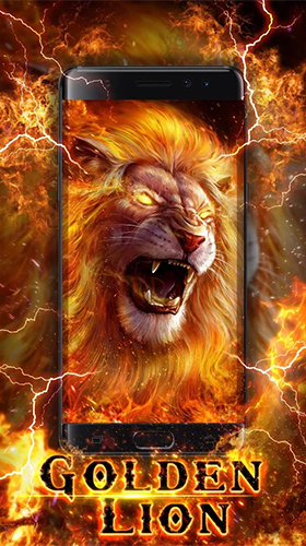 Golden lion - бесплатно скачать живые обои на Андроид телефон или планшет.
