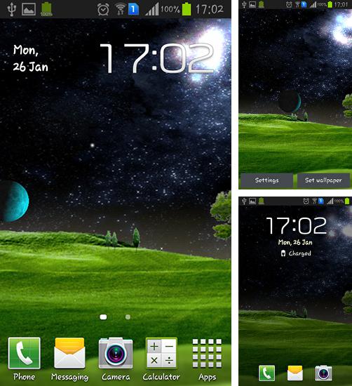 Kostenloses Android-Live Wallpaper Grüne Hügel. Vollversion der Android-apk-App Green hills für Tablets und Telefone.
