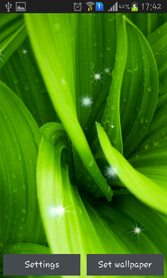 Green leaves für Android spielen. Live Wallpaper Grüne Blätter kostenloser Download.