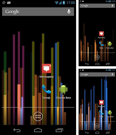 Kostenloses Android-Live Wallpaper Grovvy Bars. Vollversion der Android-apk-App Groovy bars für Tablets und Telefone.