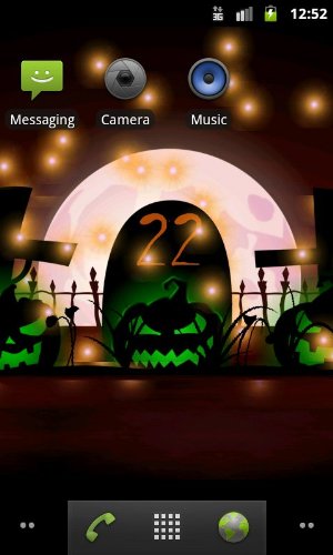Screenshots of the Halloween for Android tablet, phone.