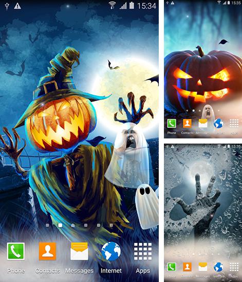 Дополнительно к живым обоям на Андроид телефоны и планшеты Океан ночью, вы можете также бесплатно скачать заставку Halloween by Amax lwps.