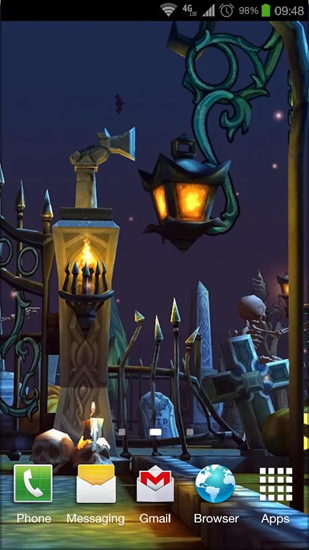 Descarga gratuita fondos de pantalla animados Cementerio de Halloween  para Android. Consigue la versión completa de la aplicación apk de Halloween Cemetery para tabletas y teléfonos Android.
