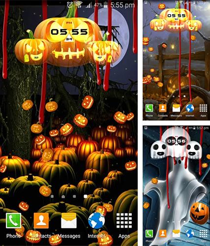 Kostenloses Android-Live Wallpaper Halloween: Uhr. Vollversion der Android-apk-App Halloween: Clock für Tablets und Telefone.