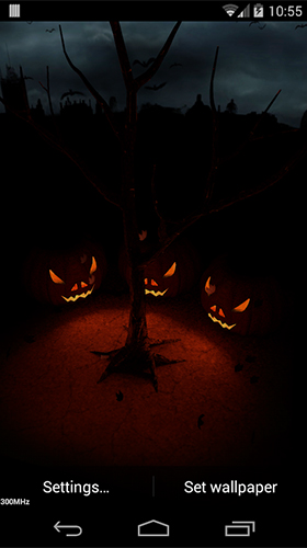Halloween evening 3D - бесплатно скачать живые обои на Андроид телефон или планшет.