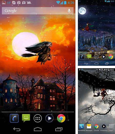 Halloween: Happy witches - бесплатно скачать живые обои на Андроид телефон или планшет.