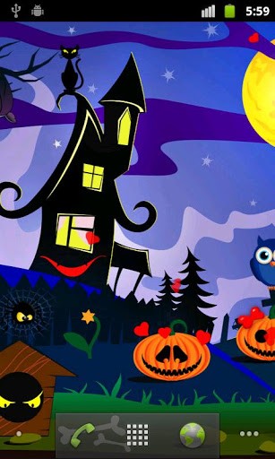 Kostenloses Android-Live Wallpaper Halloween Kürbisse. Vollversion der Android-apk-App Halloween pumpkins für Tablets und Telefone.