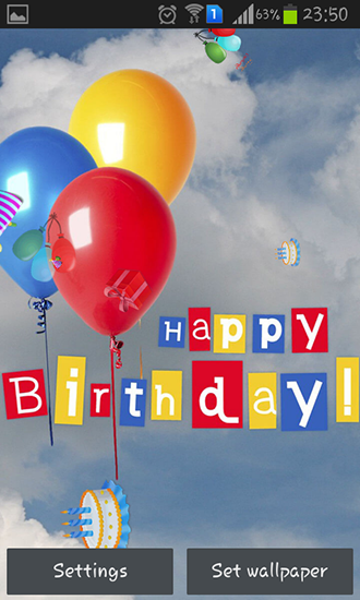 Happy Birthday für Android spielen. Live Wallpaper Alles Gute zum Geburtstag kostenloser Download.