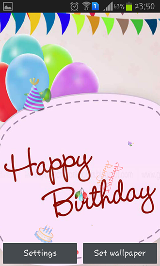 Screenshots of the Happy Birthday for Android tablet, phone.