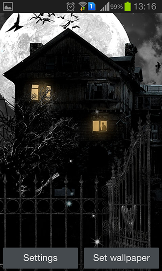 Écrans de Haunted house pour tablette et téléphone Android.