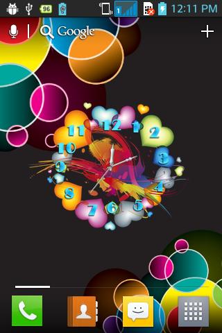 Screenshots of the Heart clock for Android tablet, phone.