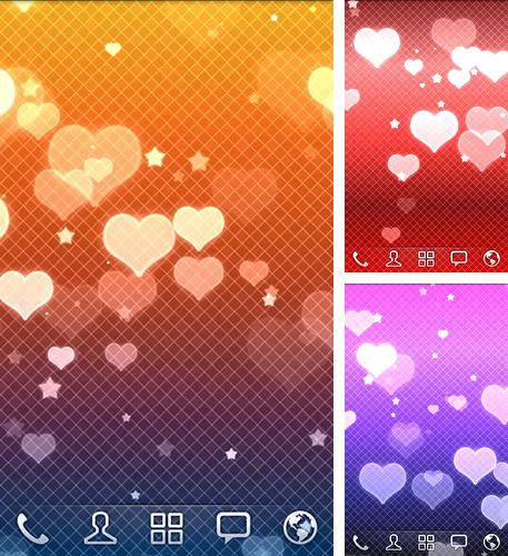 Zusätzlich zum Live Wallpaper Gepard für Android Mobiltelefone und Tablets, können Sie auch Hearts by Mariux, Herzen kostenlos herunterladen.