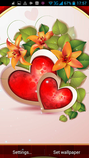 Écrans de Hearts of love pour tablette et téléphone Android.