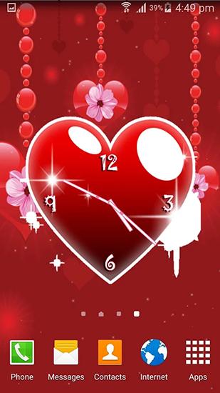 Capturas de pantalla de Hearts сlock para tabletas y teléfonos Android.