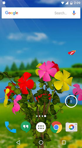 Écrans de Hibiscus 3D pour tablette et téléphone Android.