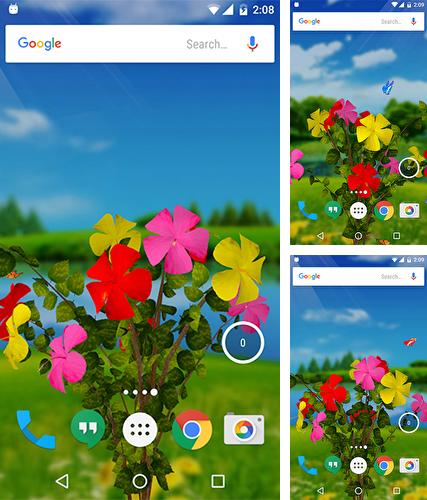Kostenloses Android-Live Wallpaper Hibiskus 3D. Vollversion der Android-apk-App Hibiscus 3D für Tablets und Telefone.