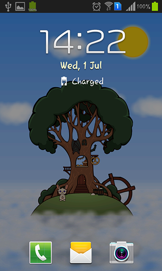 Screenshots do Casa-árvore para tablet e celular Android.
